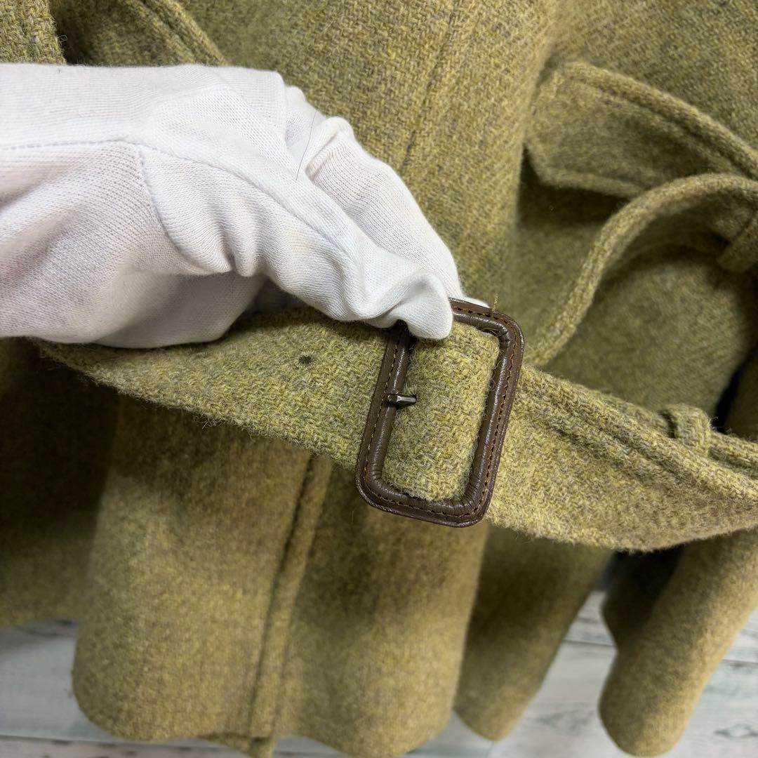 ☆ハリスツイード生地☆マーガレットハウエル　ウールコート　ピスタチオグリーン