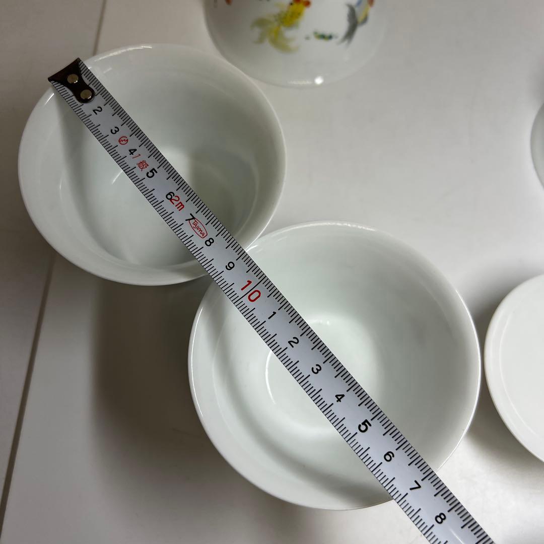 中国美術　粉彩蓋茶碗5客　口径約9㎝　東Y8-0204☆2Fタトチ