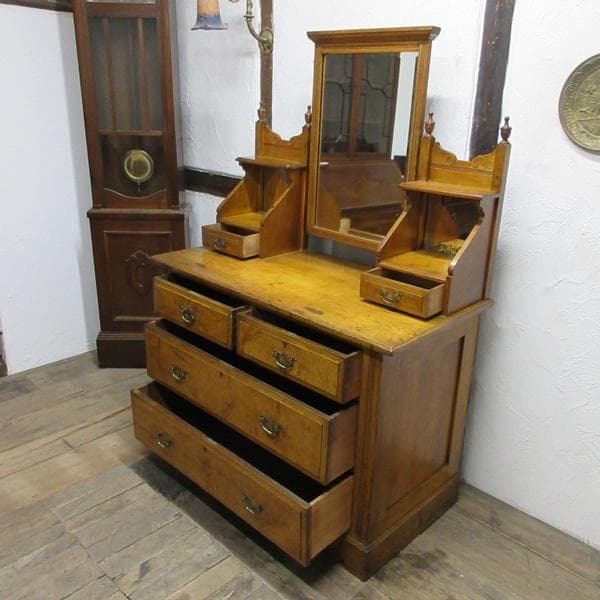 イギリス アンティーク 家具 ドレッシングテーブル ドレッサー 鏡台 6216c