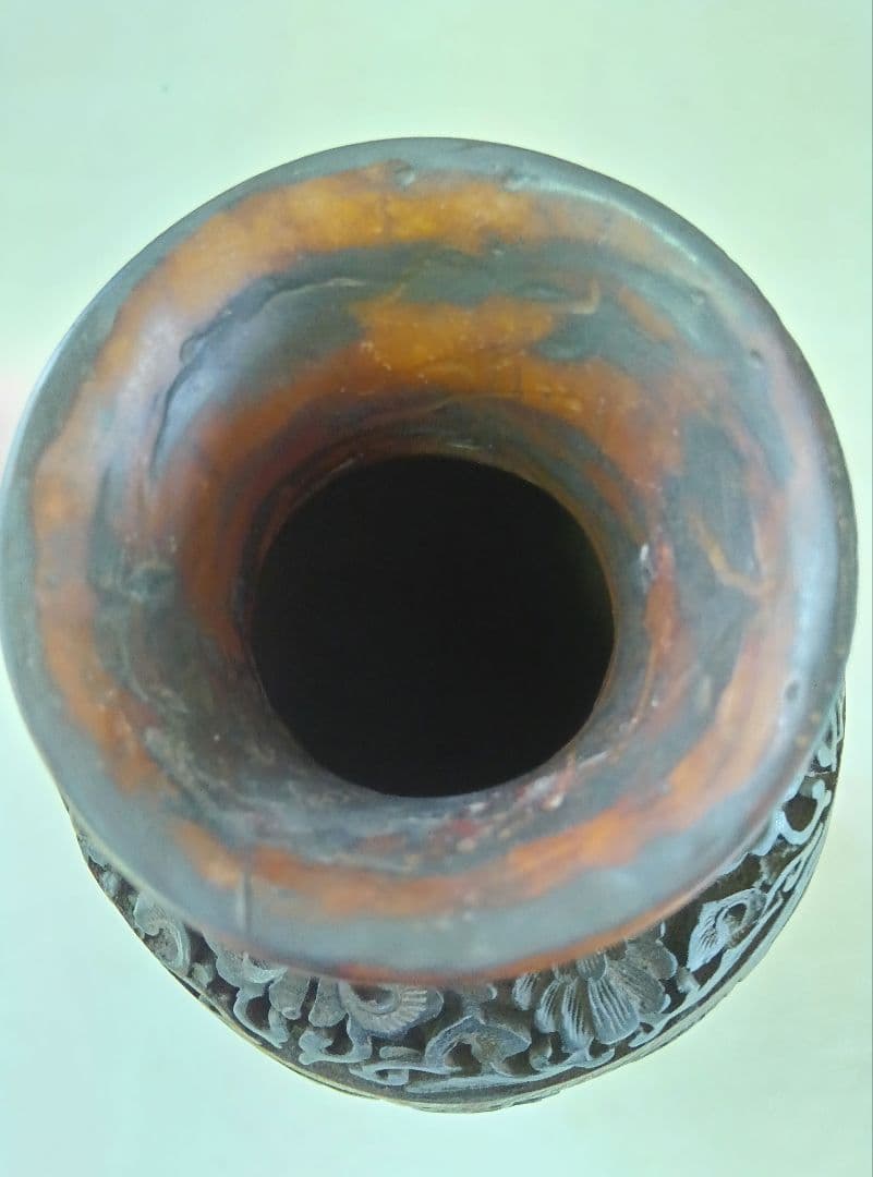 彫刻　花瓶　龍　花器　ドラゴン　オリエンタル　　骨董　縁起物　インテリア　飾り壷