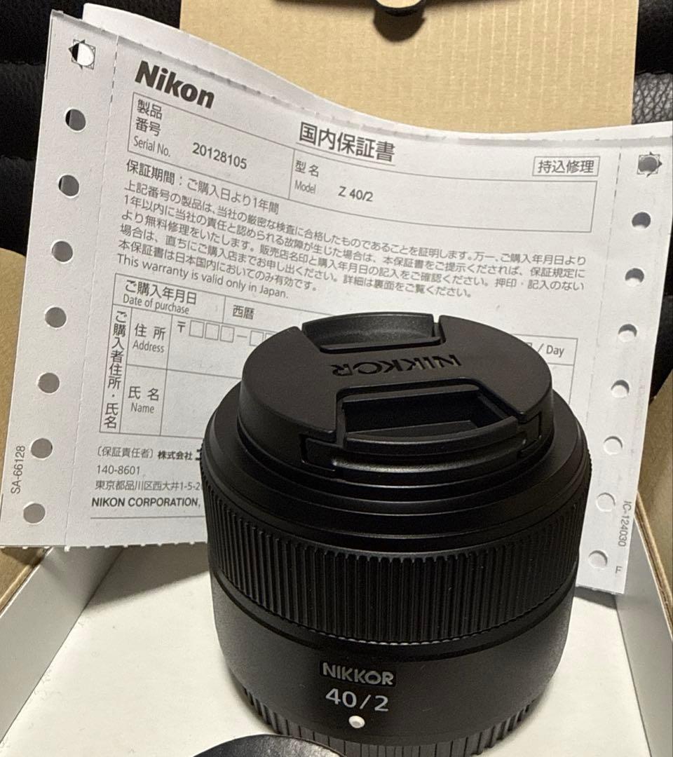 【ほぼ未使用】NIKKOR Z 40mm f/2 単焦点レンズ