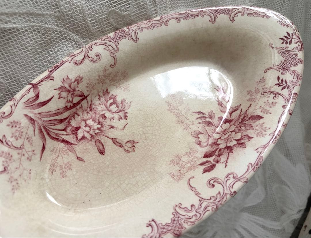 フランスアンティーク ラヴィエ ショワジールロワ窯 プレート FLOREAL