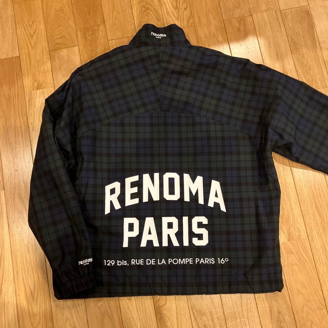 renoma ネイビー・チェック ナイロンジャケット・パンツセット