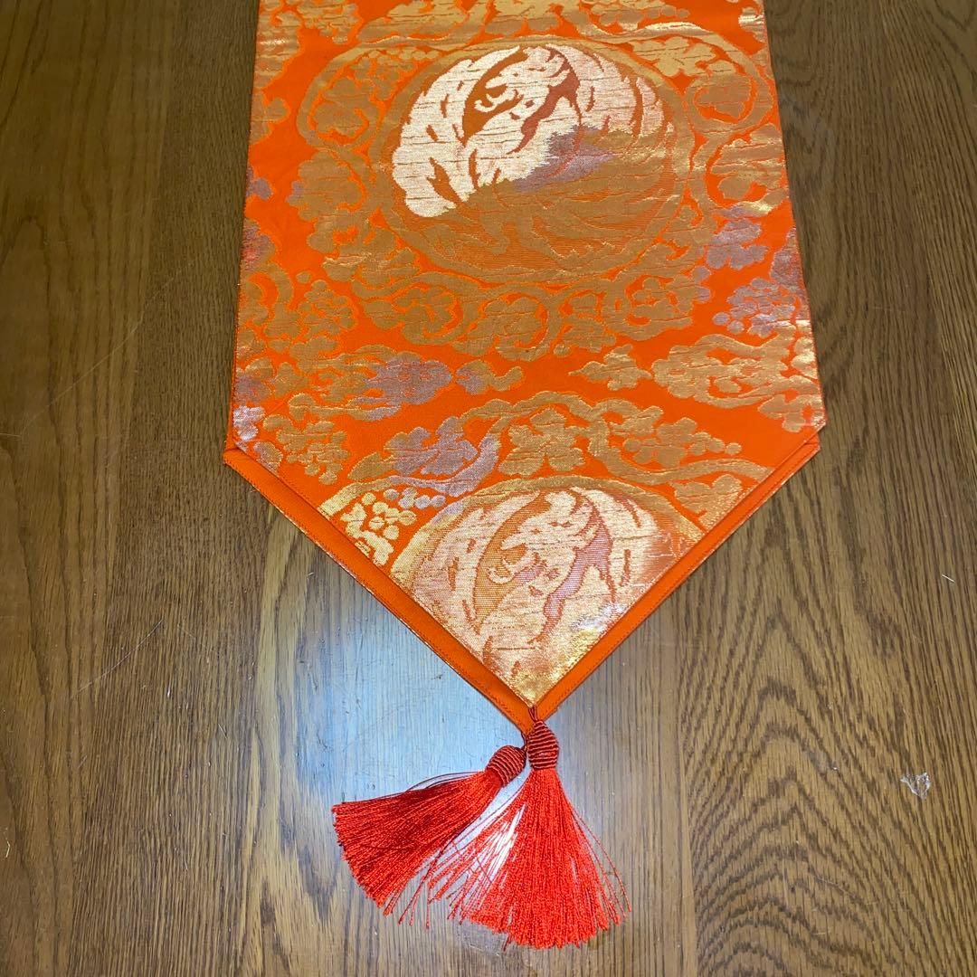 テーブルランナー　鳳凰文　帯リメイク