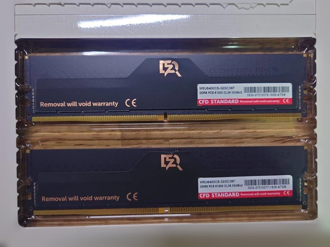 DDR5-6400 64GB 32GB2枚組 W5U6400CS-32GC38F