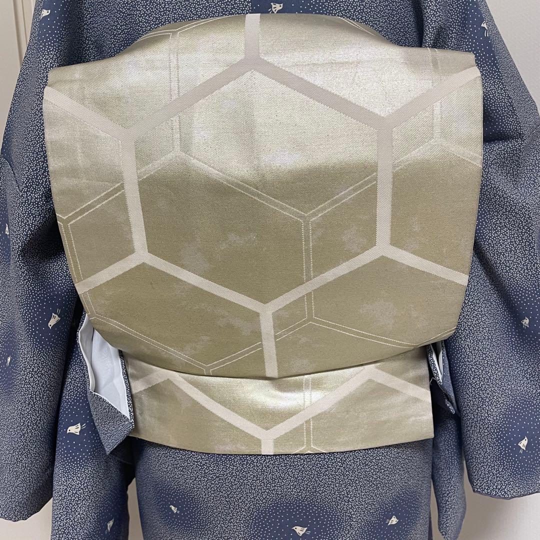 k231 洗える着物 飛び柄小紋 名古屋帯 四点フルセット身丈161裄丈68