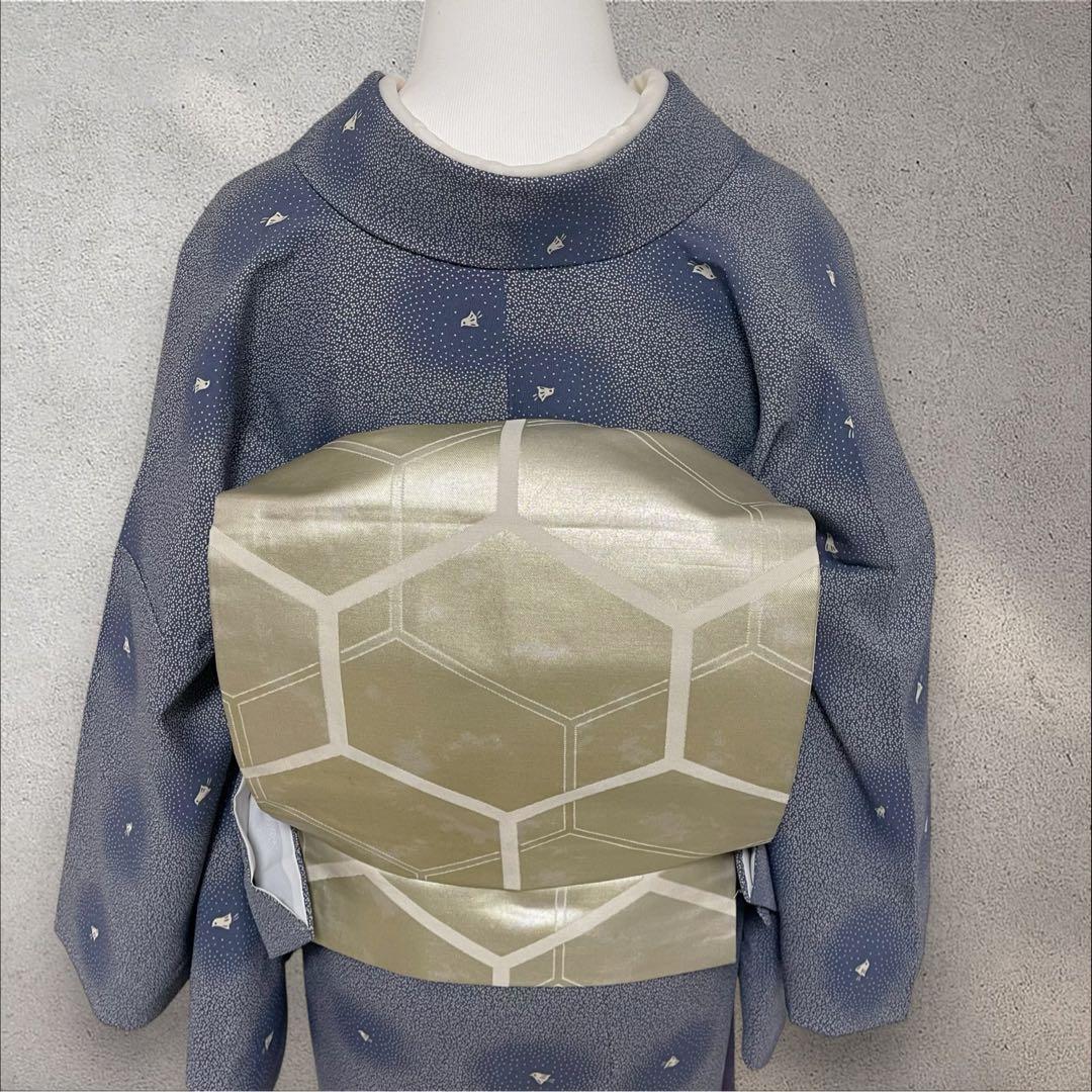 k231 洗える着物 飛び柄小紋 名古屋帯 四点フルセット身丈161裄丈68