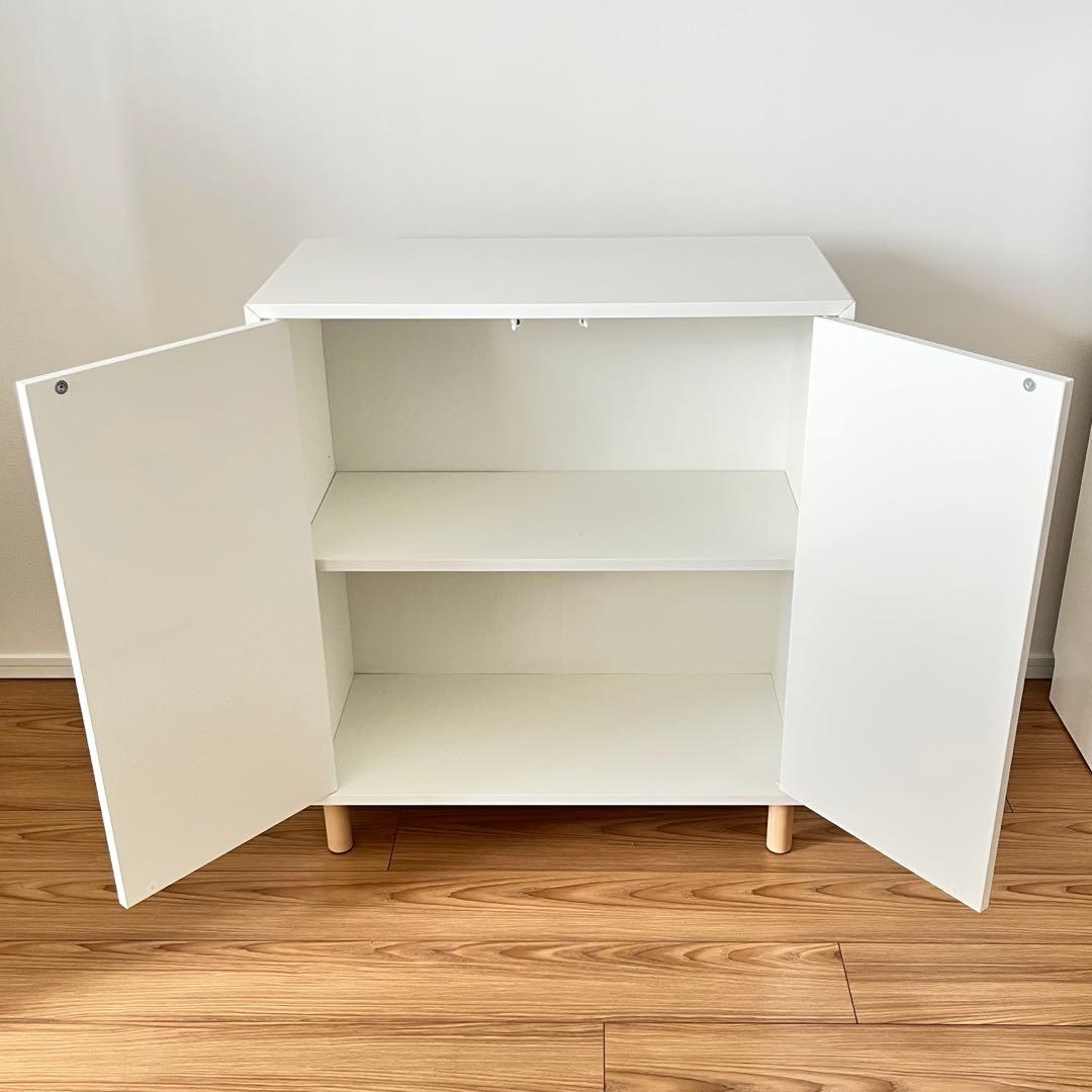 【完成品】IKEA 木製キャビネット　EKET エーケト　足付き