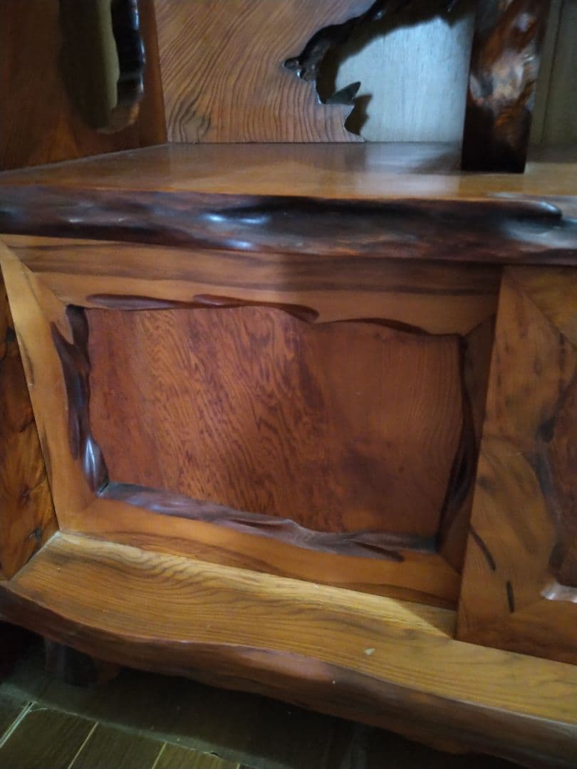 屋久杉 飾り棚 天然木漆塗り オマケあり