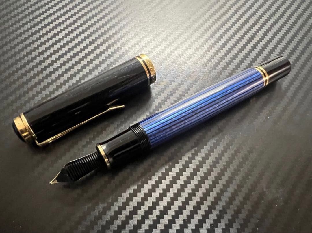 ペリカン スーベレーン M800 万年筆 青縞 B 太字 PF刻印