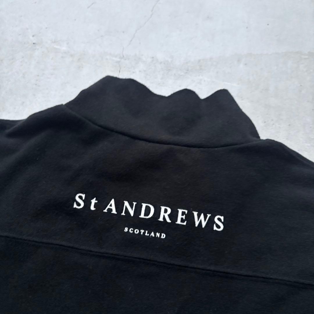 St ANDREWS セントアンドリュース ベア天竺ハーフジップハイネックシャツ