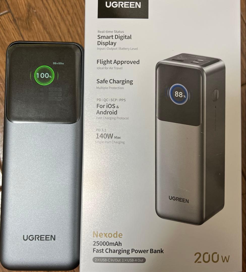 UGREEN Nexode モバイルバッテリー 25000mAh・200W