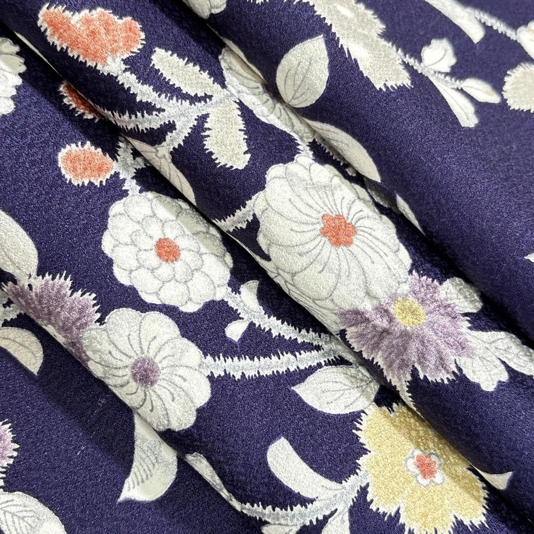 A112愛華 着物 小紋　絞り　辻ヶ花　正絹　美品　身丈162cm