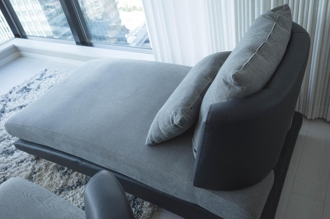 ニトリ 布張りカウチソファ ポーション2KD GY オットマンスタイル