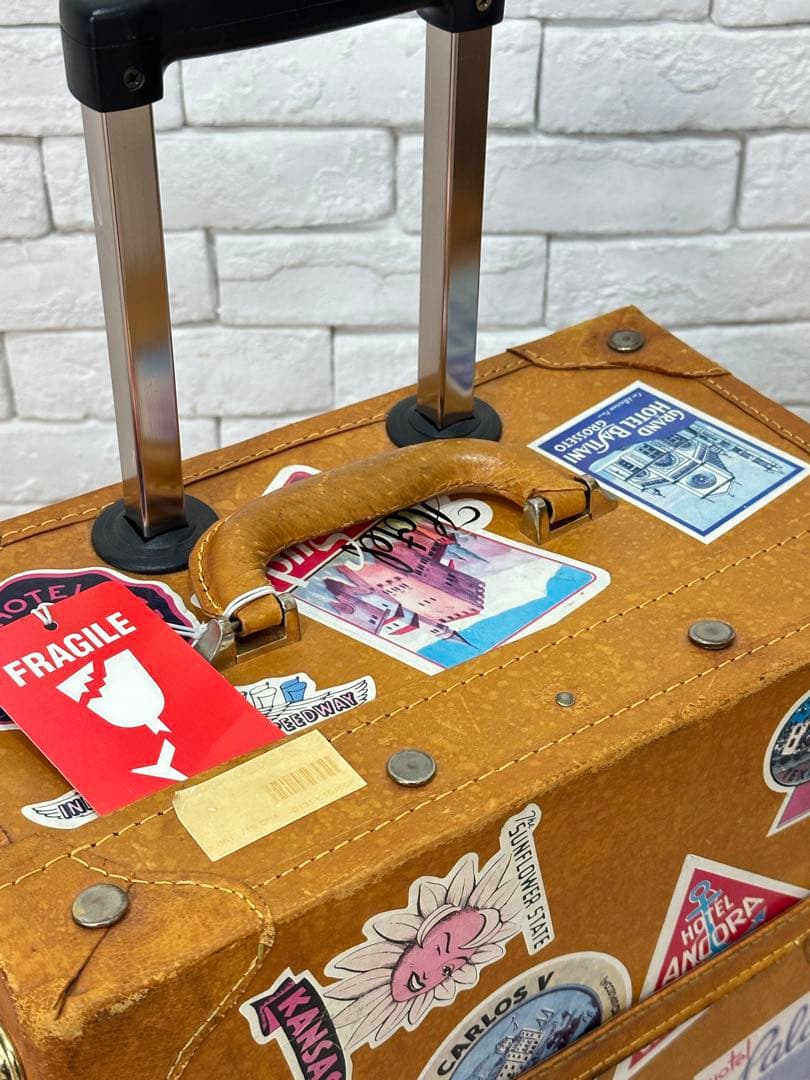 【東京都23区配送無料】スーツケース　旅行　トラベル　キャリーケース　ビンテージ