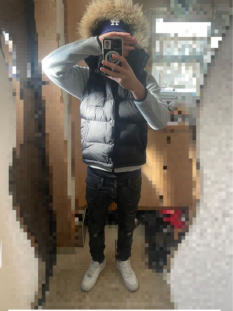 archive y2k others ダウンベスト　ファー付き 黒短丈 swag