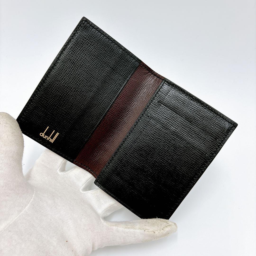 極美品 ＊ dunhill ダンヒル レザー 名刺入れ カードケース ブラック