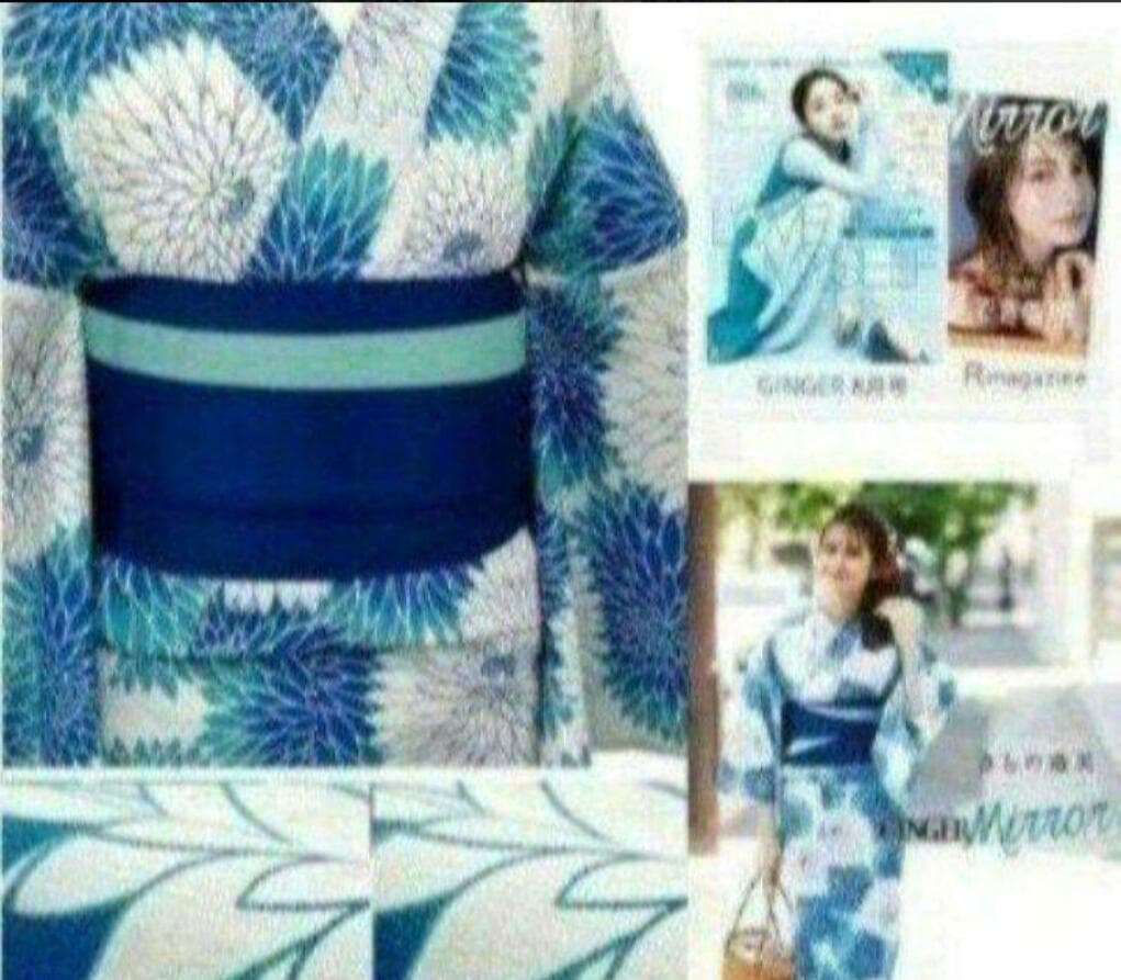 【雑誌掲載】上品高貴な丸菊づくし涼し流水色浴衣◆新品　呉服店購入 大正ロマン