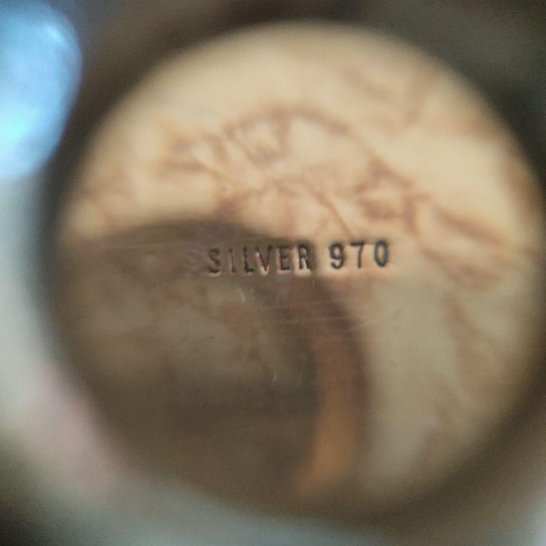 シルバー製。銀製。SILVER970。 ケース箱。家紋。丸に剣に片喰。約450g