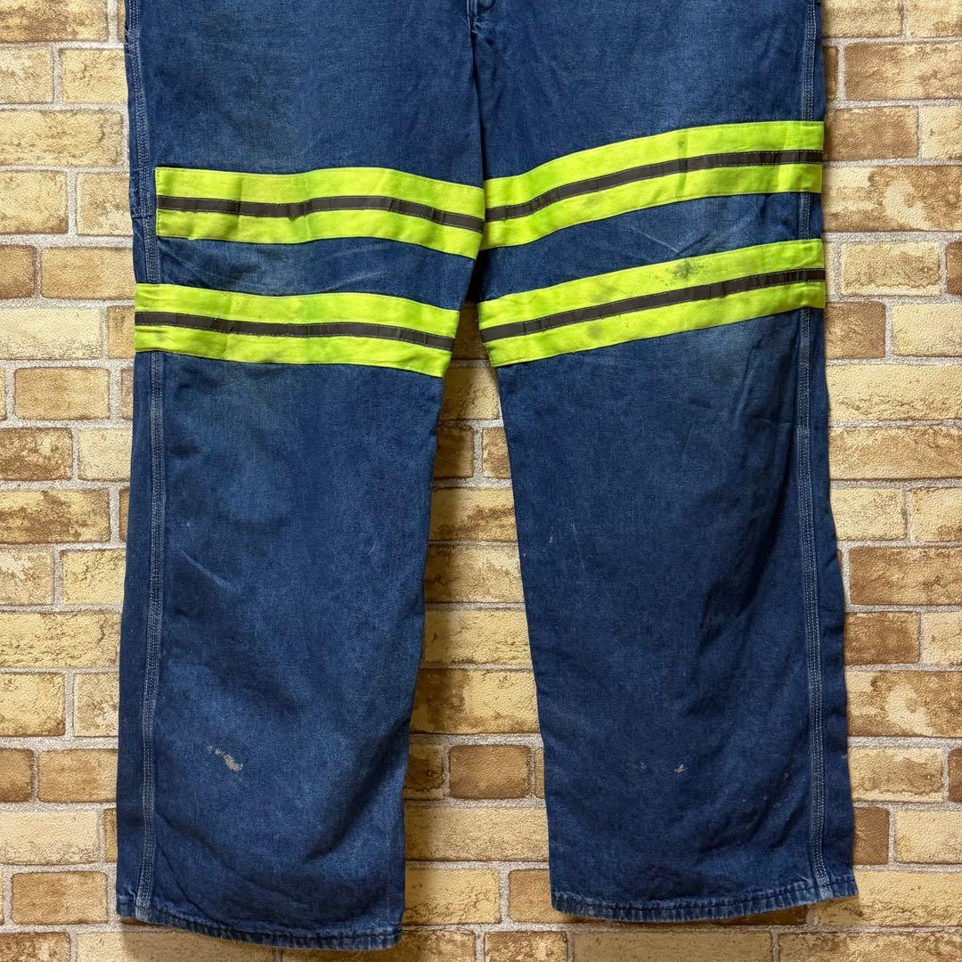 ディッキーズ　メキシコ製　デニムオーバーオール　リフレクター　ワーク　48/32