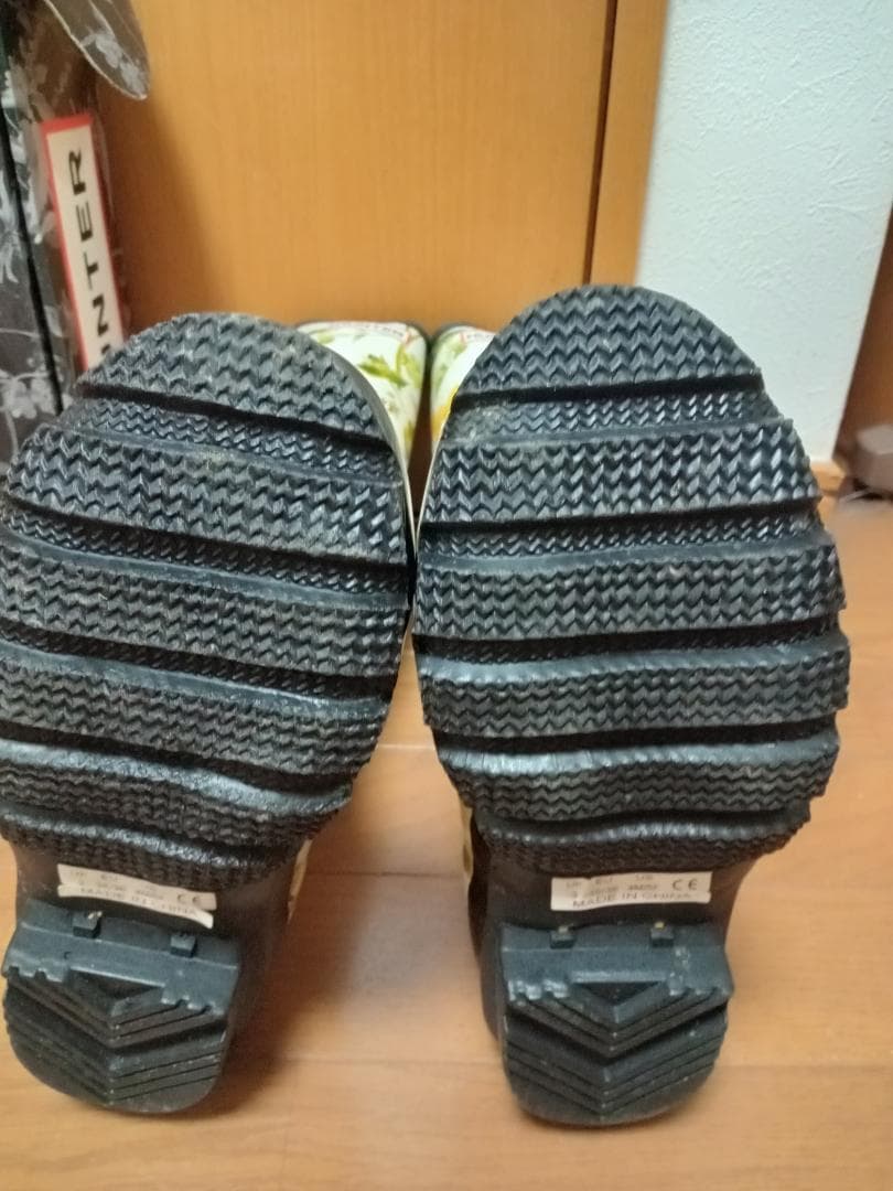 グリーンスムージー　ハンター花柄レインブーツ　ガーデン