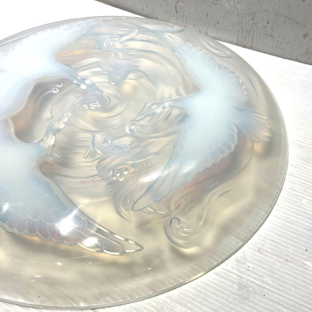 希少 オパールセントガラス エトラン（ETLING）大皿 鳥 魚 インテリア