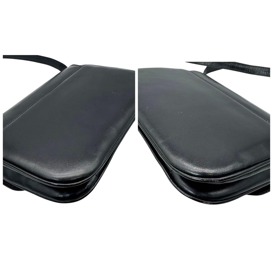 美品 CELINE 袋付 トリオンフ金具 レザー ショルダーバッグ F/07