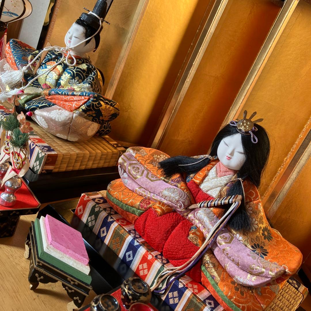 【雛人形】木目込み雛(⁎⁍̴̛ᴗ⁍̴̛⁎)上品なお顔です♪親王飾り