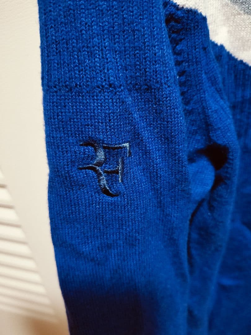 Nike フルジップフーディ 青/グレー　フェデラー