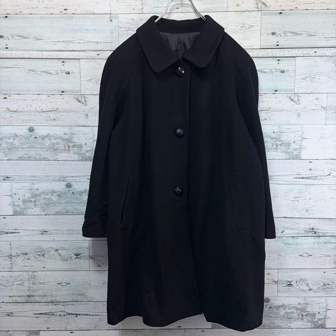 ☆大きいサイズ・3L☆カシミヤブレンドウールコート　未使用タグ付　15号　黒色