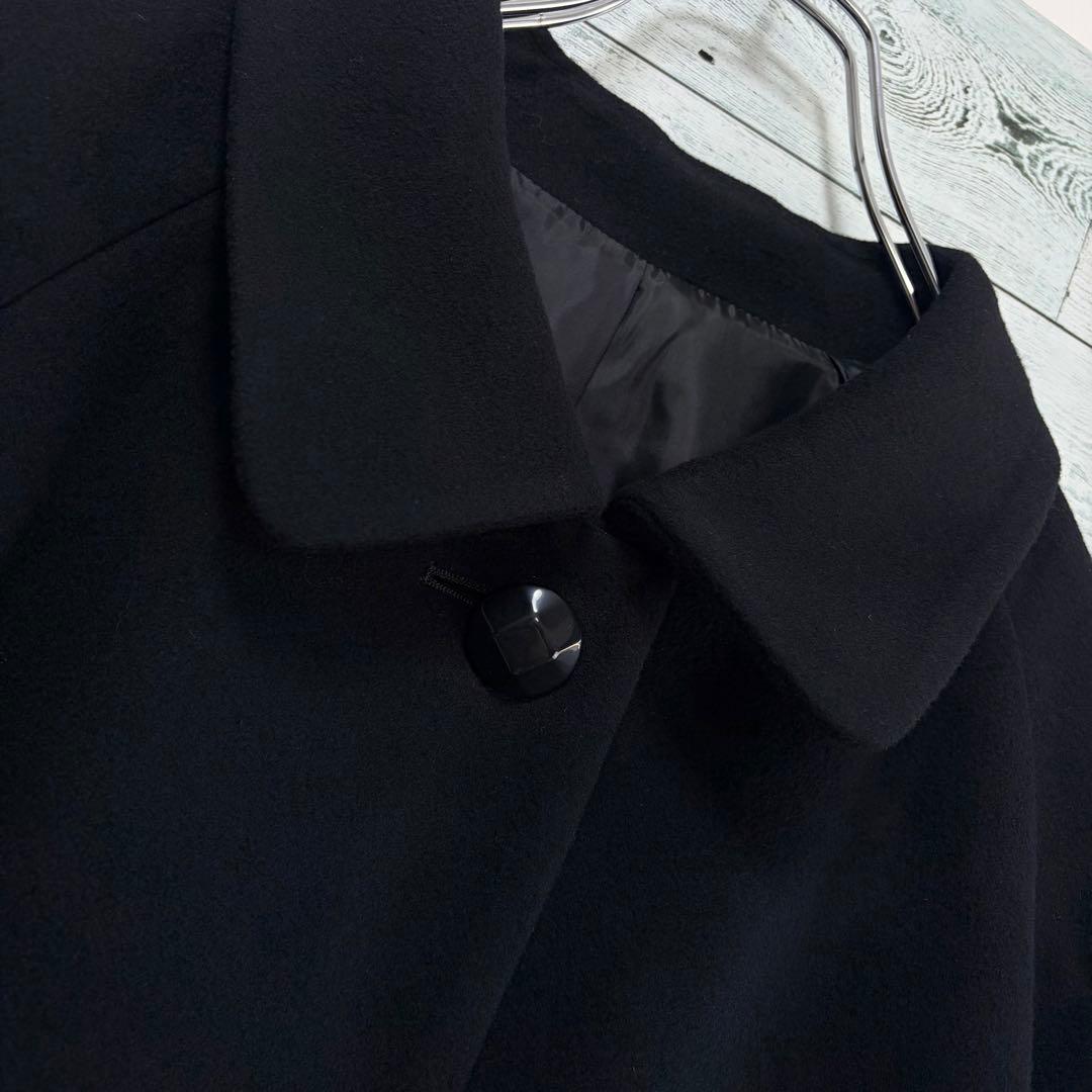 ☆大きいサイズ・3L☆カシミヤブレンドウールコート　未使用タグ付　15号　黒色