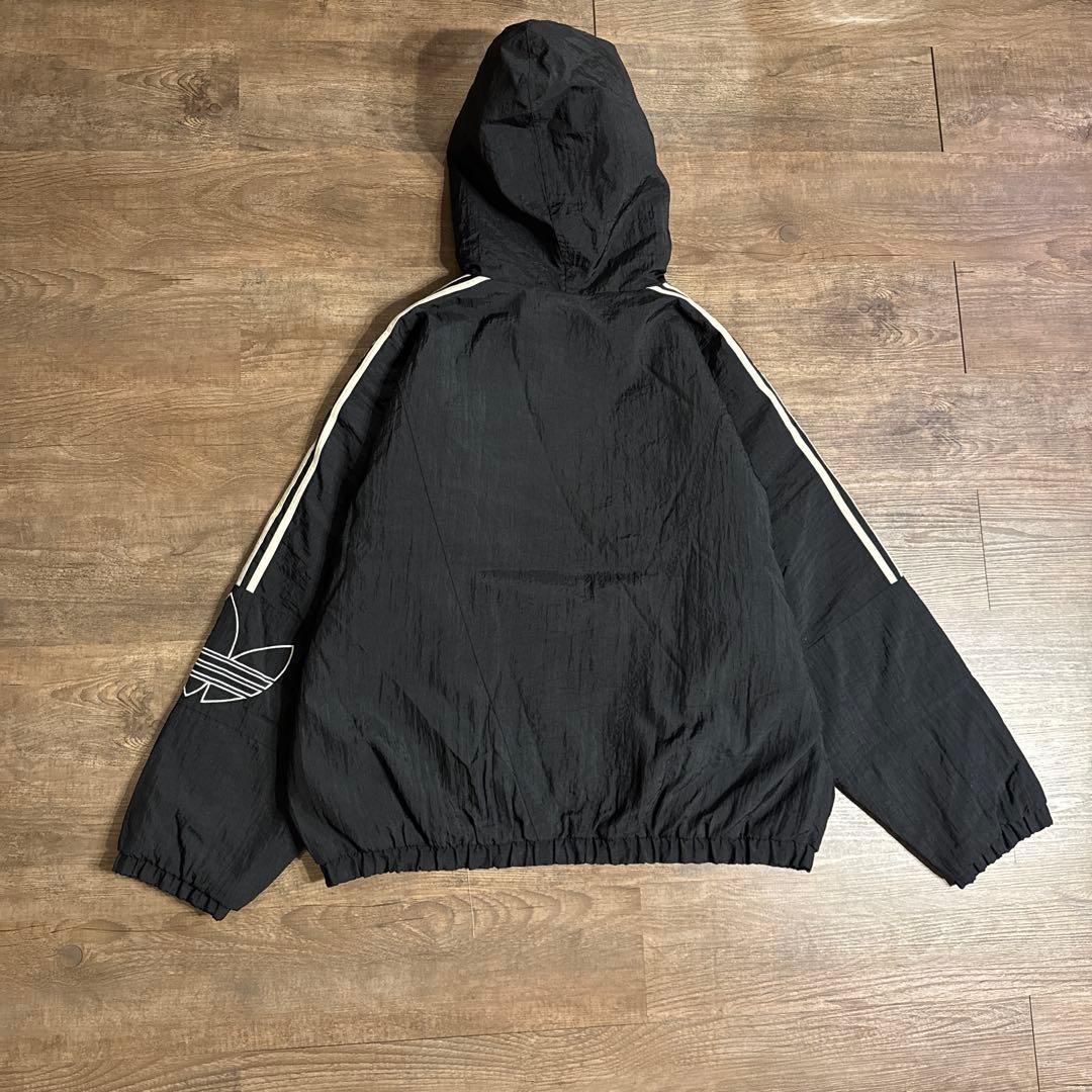 90s adidas トレフォイル ジップパーカー ナイロン ジャケット 短丈