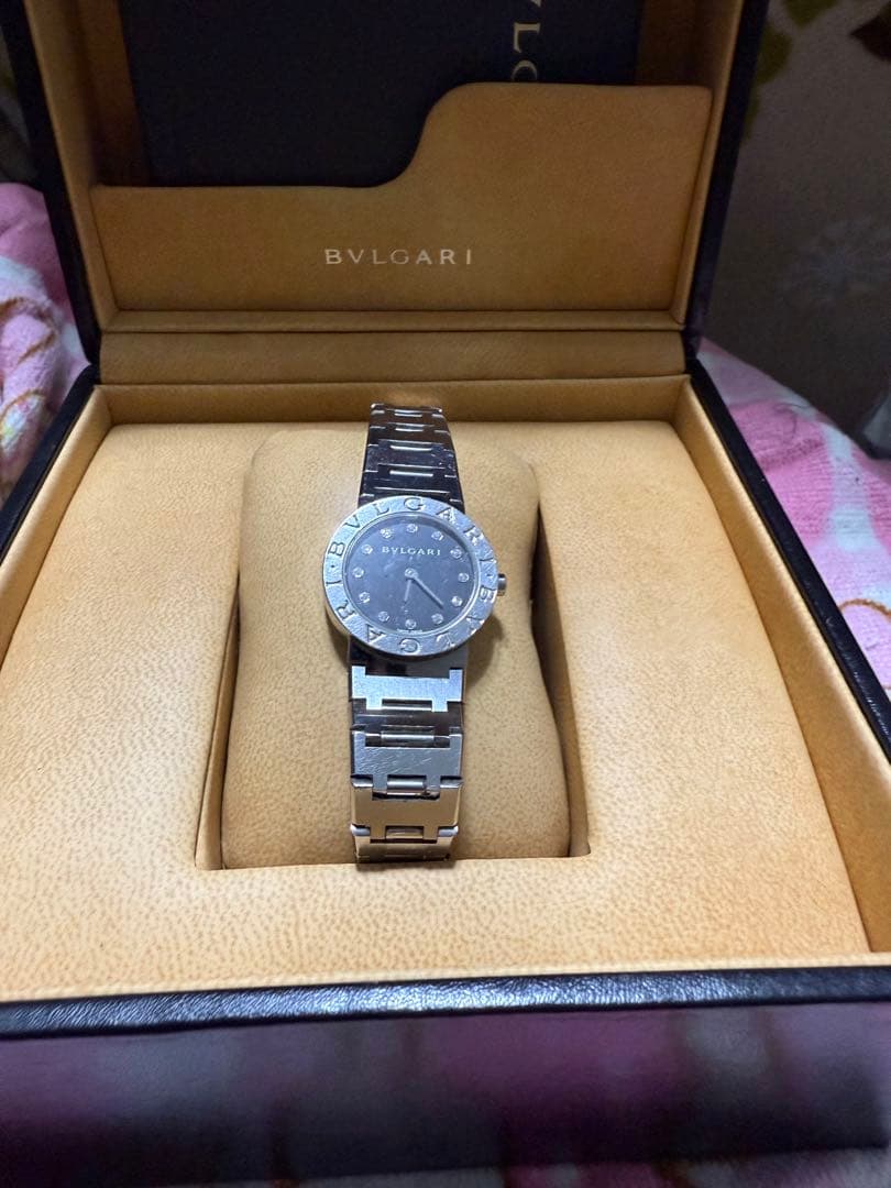 BVLGARI ブラックダイヤル 時計 B B26S S12pダイヤ