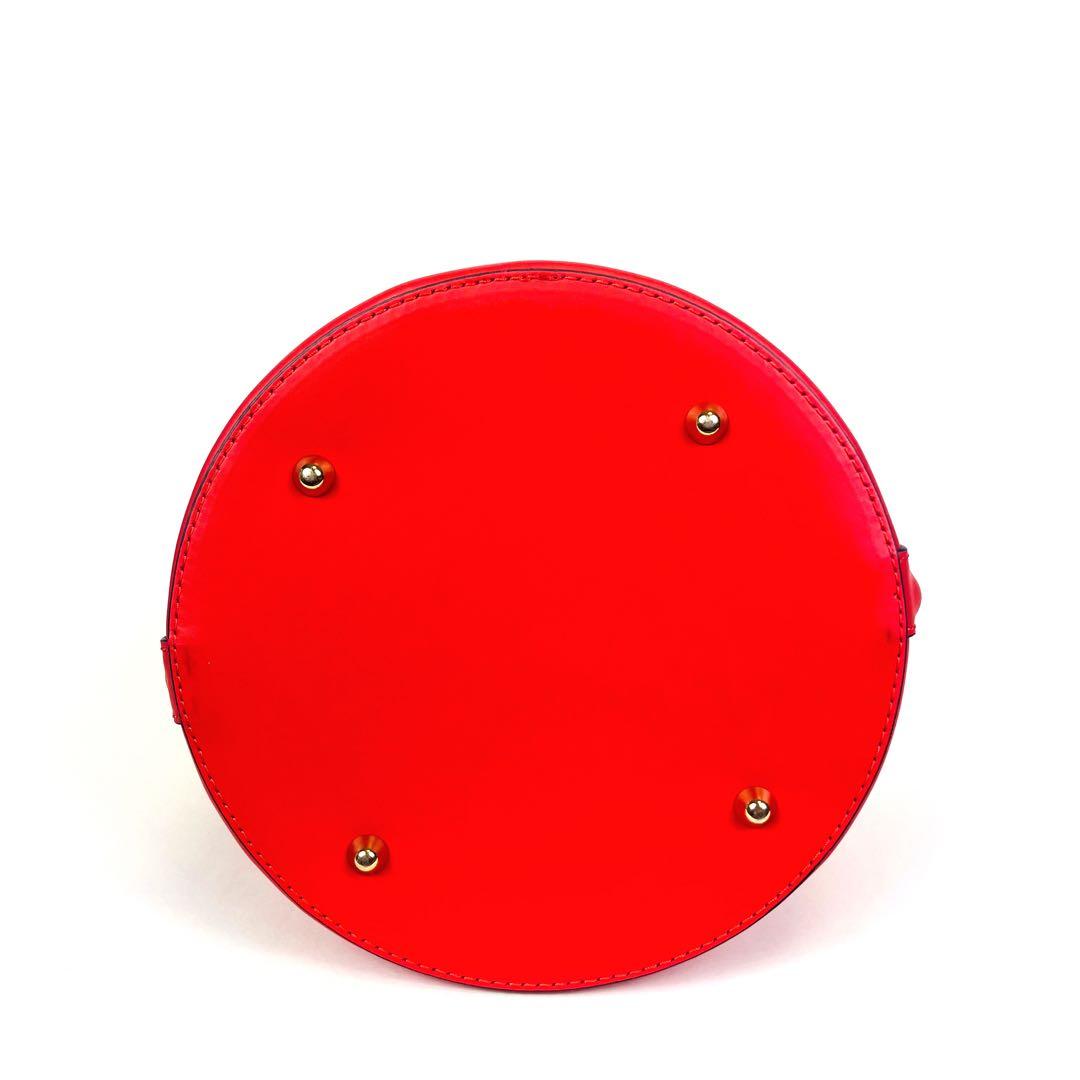 Plage バケツ型レザーバッグ レッド