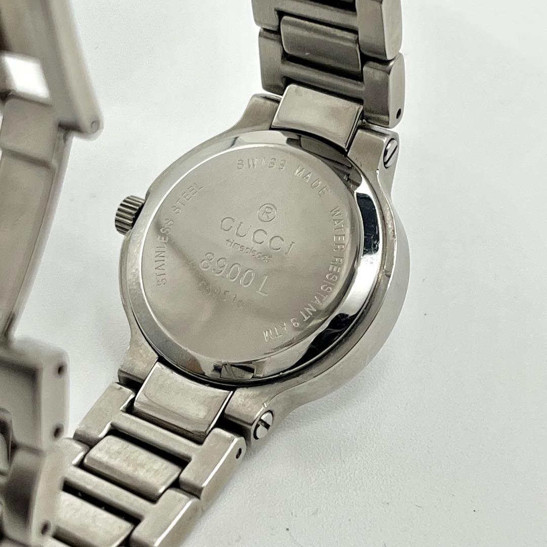 【新品電池/稼動品】GUCCI グッチ 8900L デイト シルバー 黒文字盤
