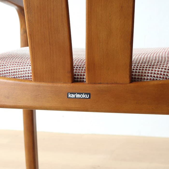 オールド カリモク アームチェア レトロ 肘付イス ②