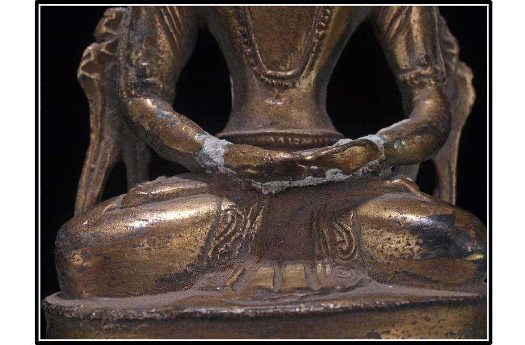 貴重品　唐時代銅製仏像　唐物骨董品 古美術 DE859B2-3