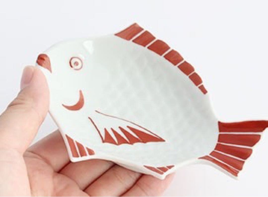 九谷焼　上出長右衛門窯　魚皿　染付　銘々皿