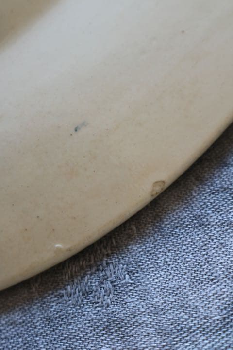 オーバル　プレート　レース　マーガレット　フランス　アンティーク