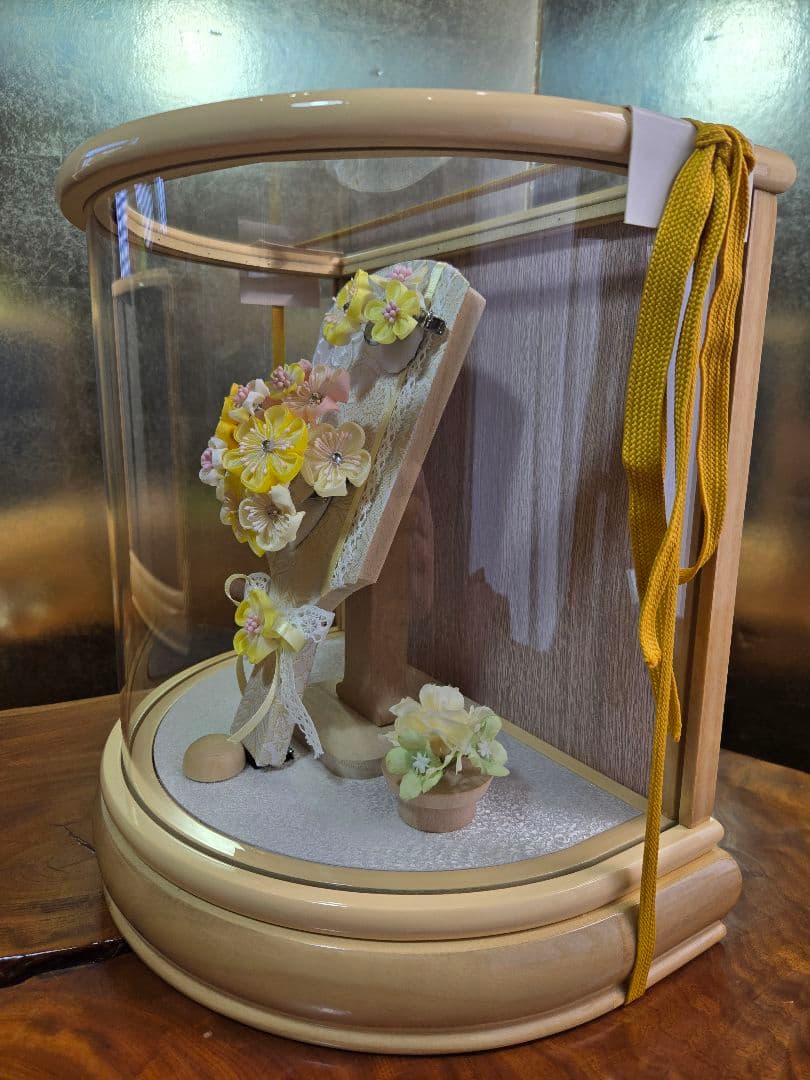 【一点限り】正月飾り　羽子板　ケース飾り　H63