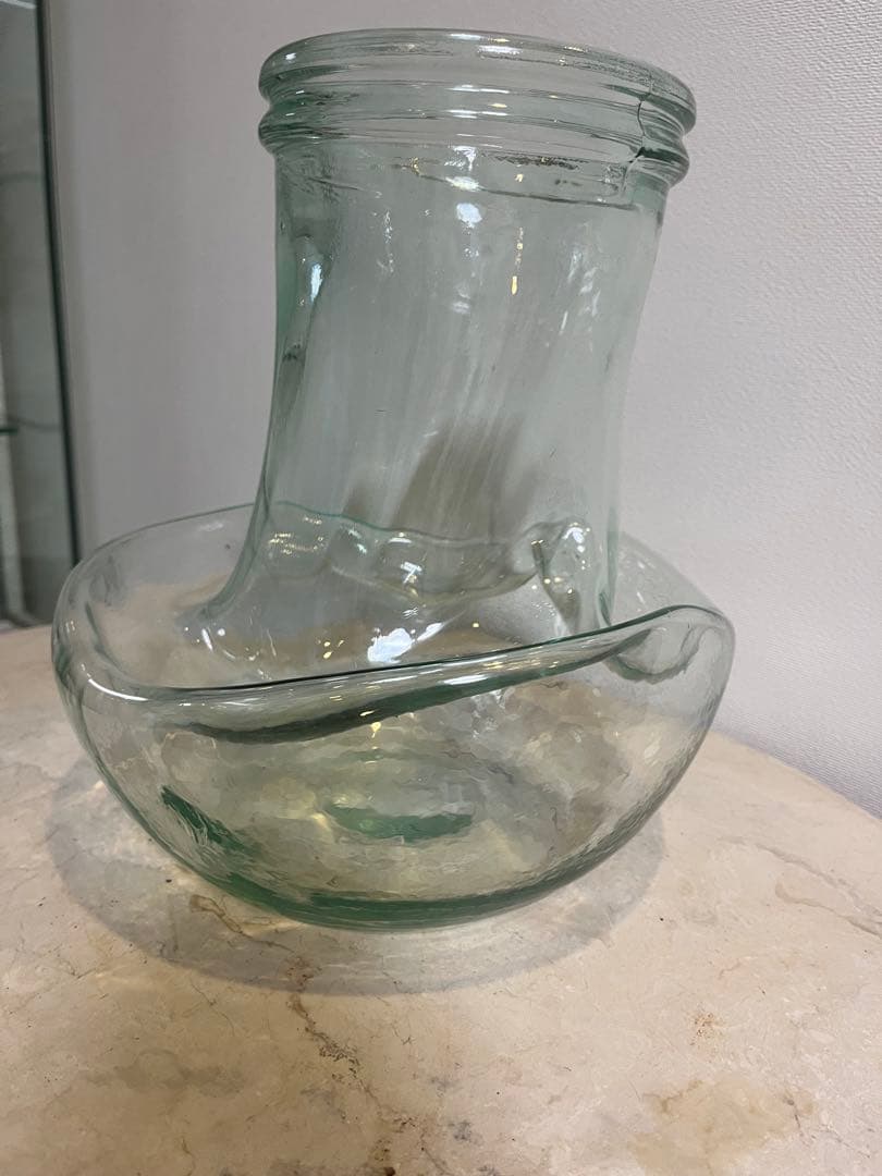 ITALY 変形ガラス フラワーベース 金魚鉢 インテリア ガラス