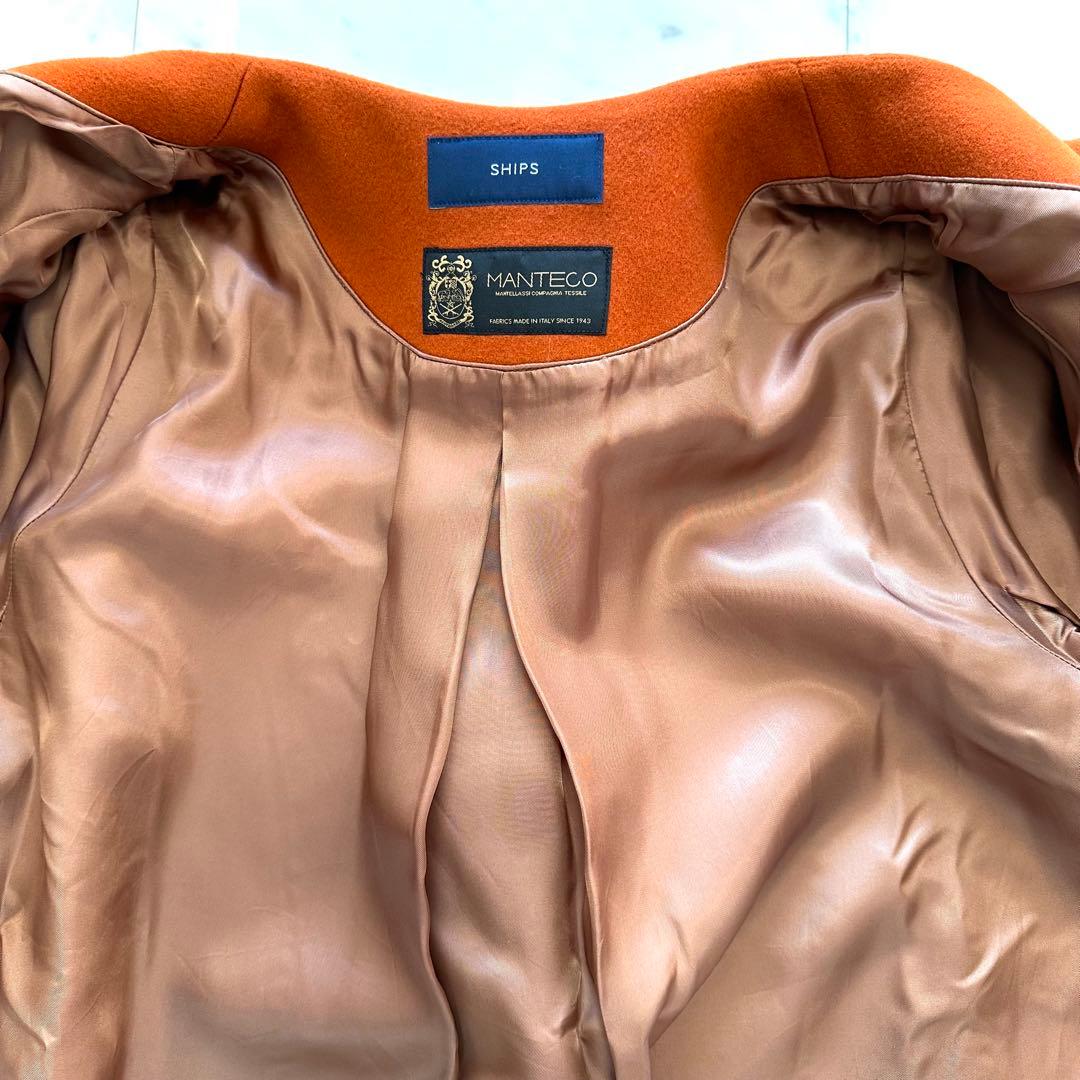 美品　定価4.2万　シップス　ships MANTECOノーカラーコート　40
