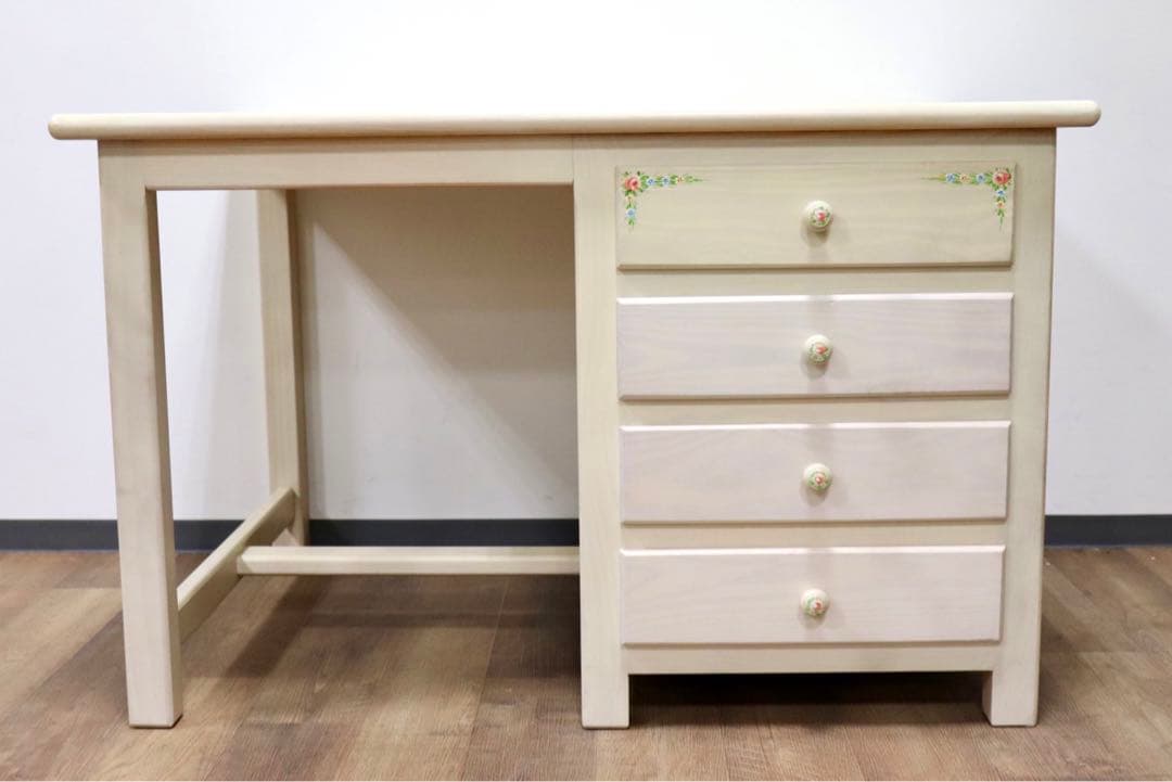 GMGN284A○スペイン製 シャビーシック 片袖デスク 学習机 勉強机 店舗什