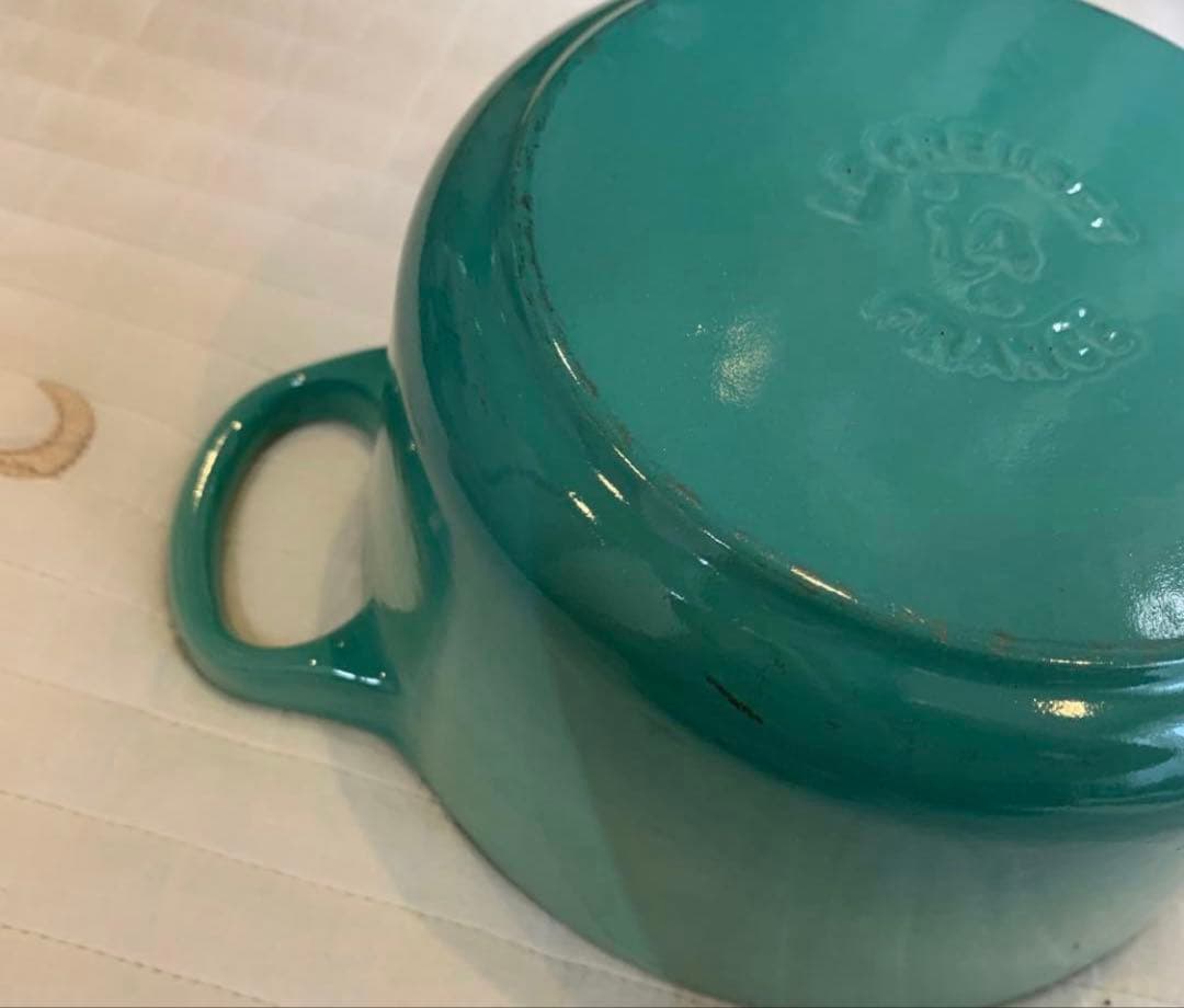 ル・クルーゼ　ココットロンド　14cm クールミント　離乳食　小鍋　インテリア