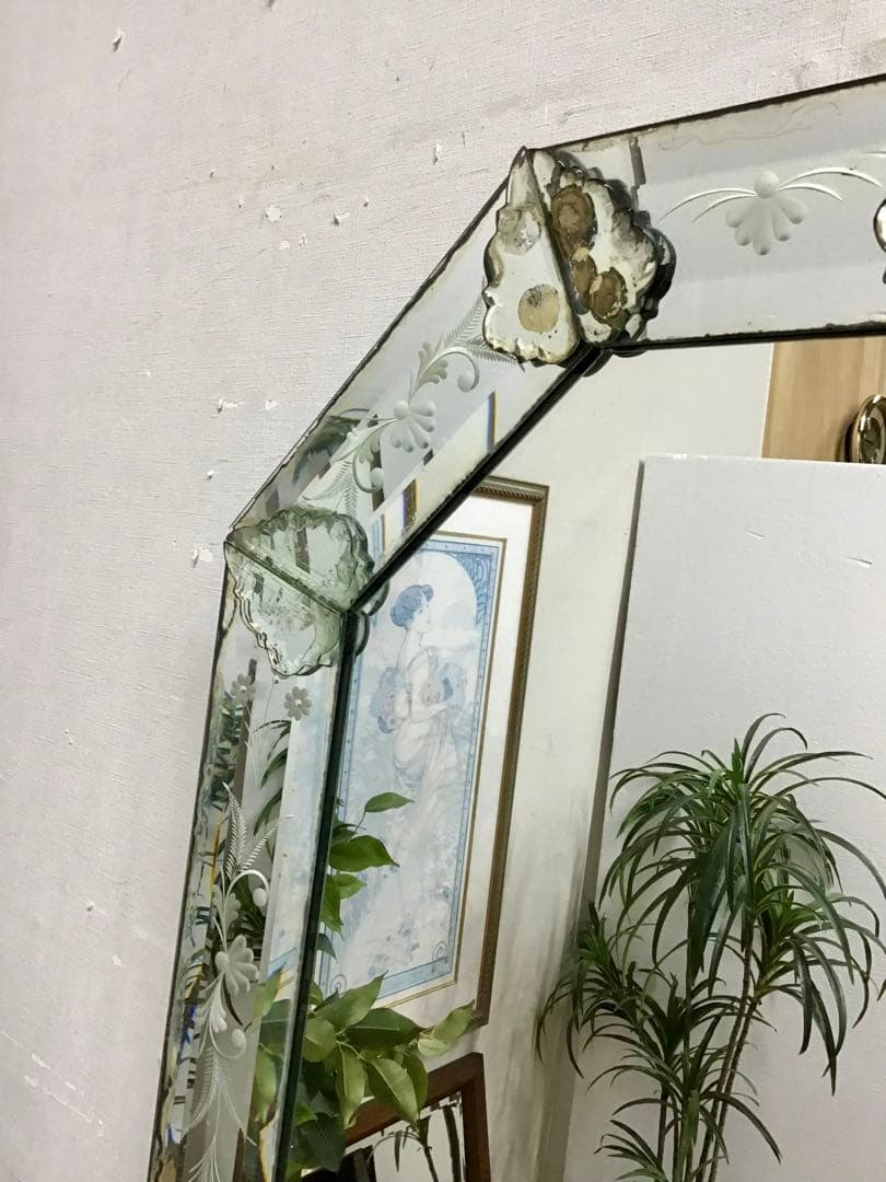 管344☆イタリア製☆アンティーク☆ベネチアンミラー