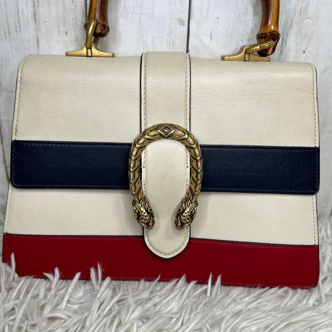 GUCCI バンブー ディオニュソス ミディアム ハンドバッグ　レザー