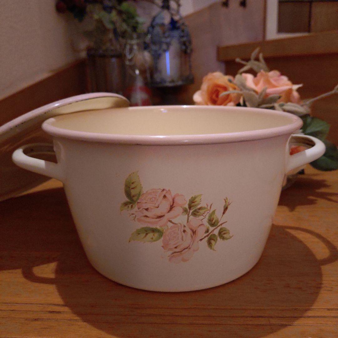 イマン◆ダイアナローズ◆ホーローミルクパン▶深型①／数量1