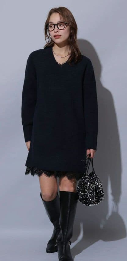 【新品】アルページュストーリー　レースキャミワンピース×ニットワンピースSET