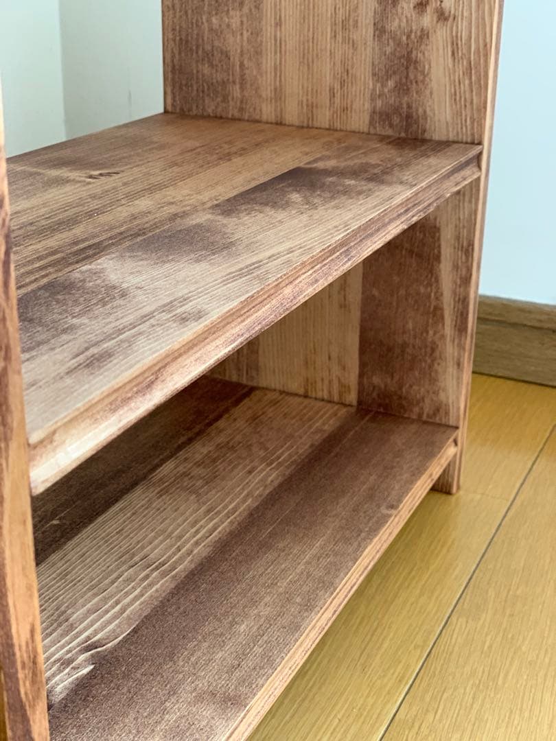 【無垢材】L型カフェシェルフ　クラシック　アンティーク　キッチンラック