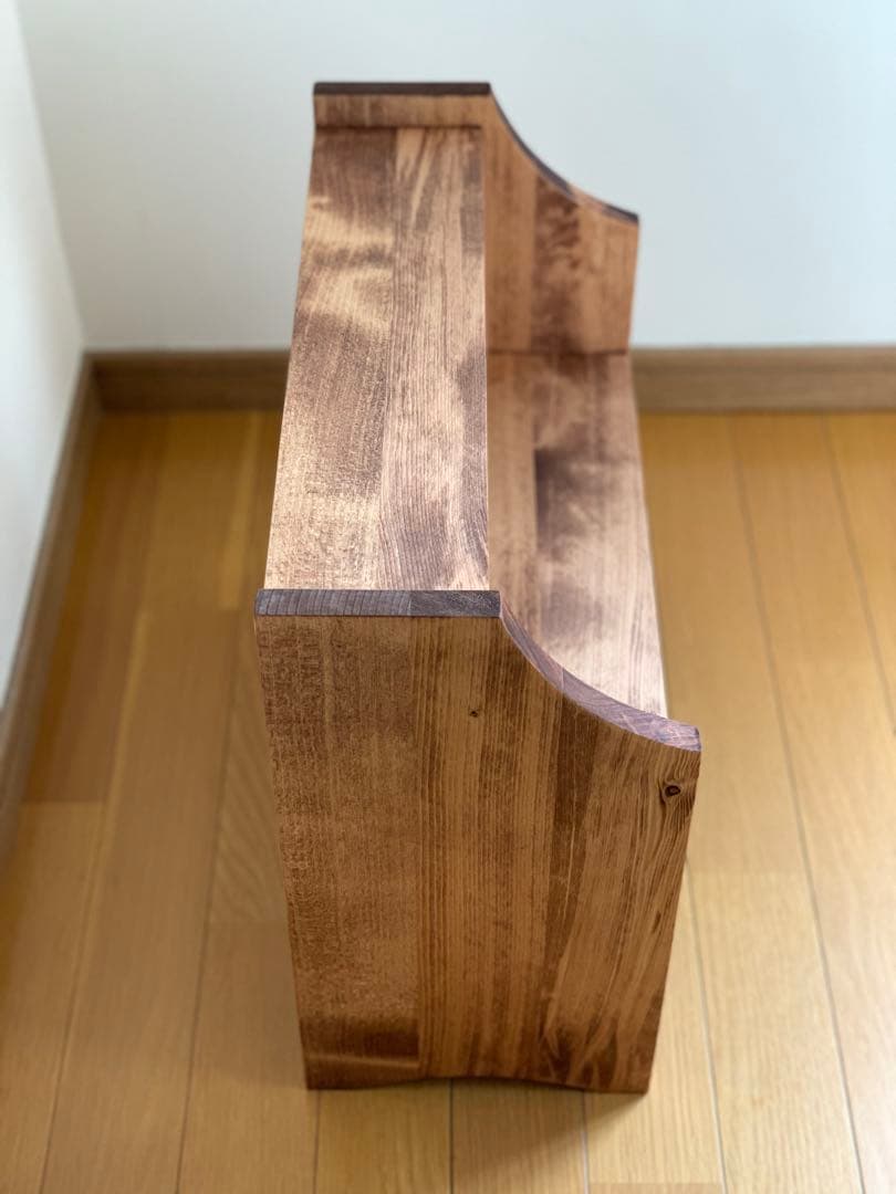 【無垢材】L型カフェシェルフ　クラシック　アンティーク　キッチンラック